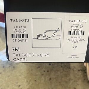 Talbots Ivory Capri Sandals